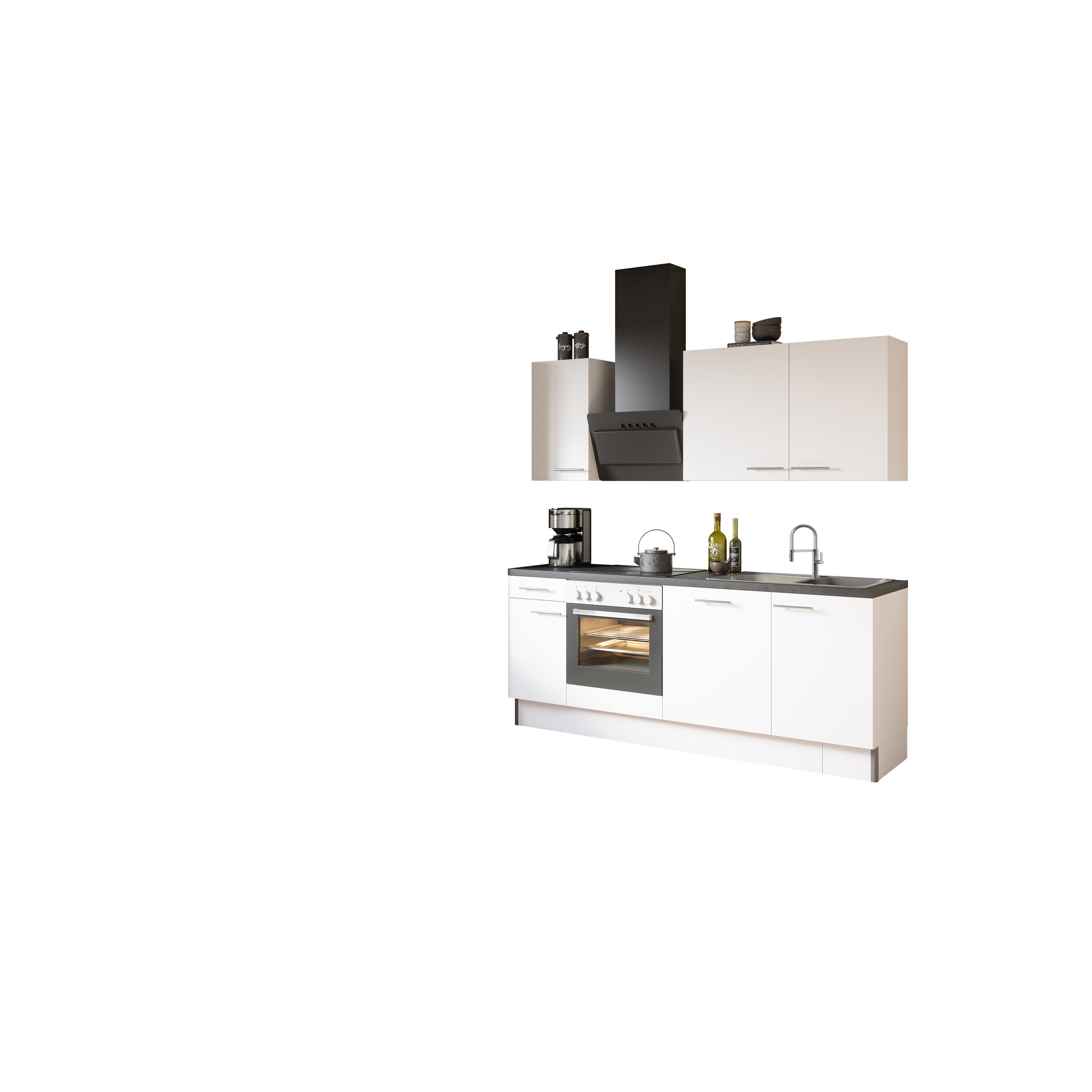 Küchenzeile mit E-Geräten 'OPTIkoncept Bengt932' weiß 210 cm + product picture