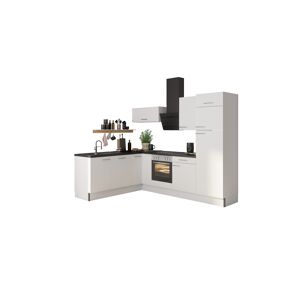 Winkelküche mit E-Geräten 'OPTIkoncept Bengt932' weiß 270 cm