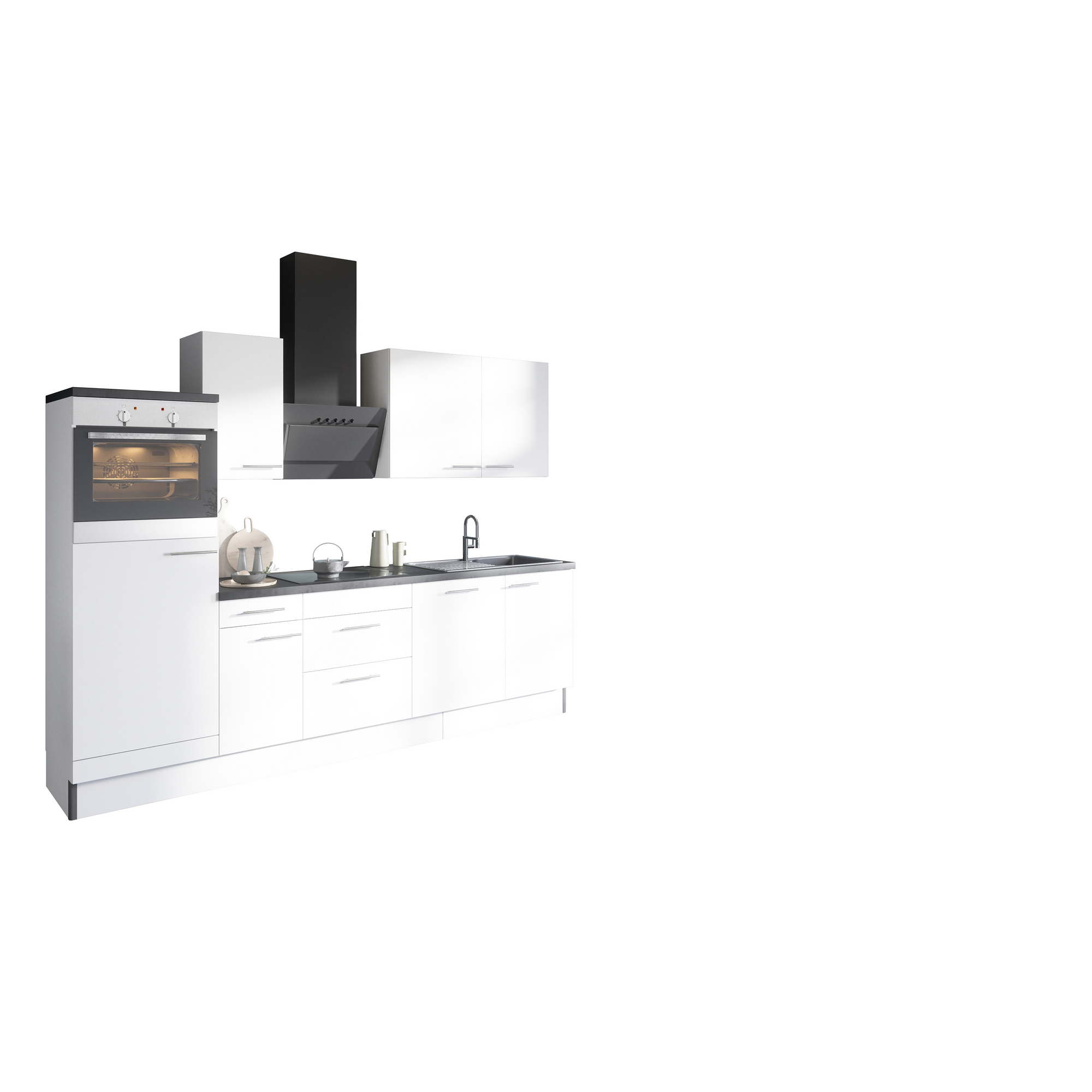 Küchenzeile mit E-Geräten 'OPTIkoncept Bengt932' weiß 270 cm + product picture