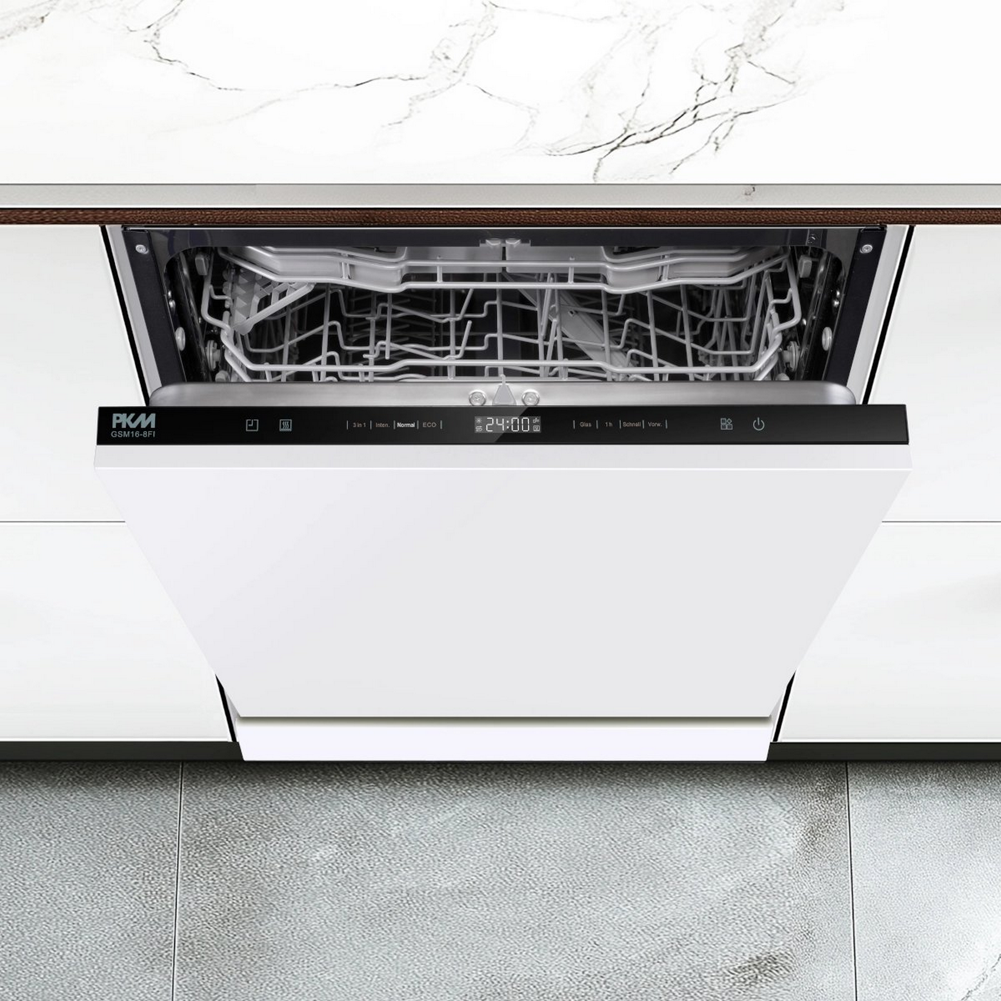 Küchenzeile mit E-Geräten 'OPTIkoncept Ingvar420' anthrazit matt 270 cm