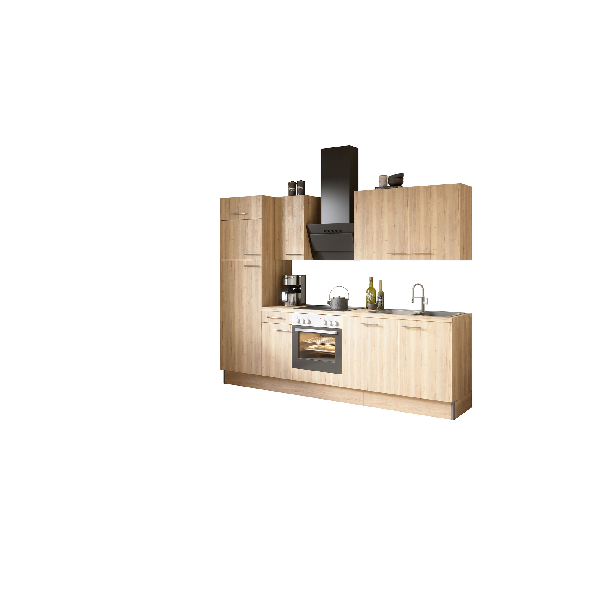Küchenzeile mit E-Geräten 'OPTIkoncept Erik290' eichefarben 270 cm + product picture