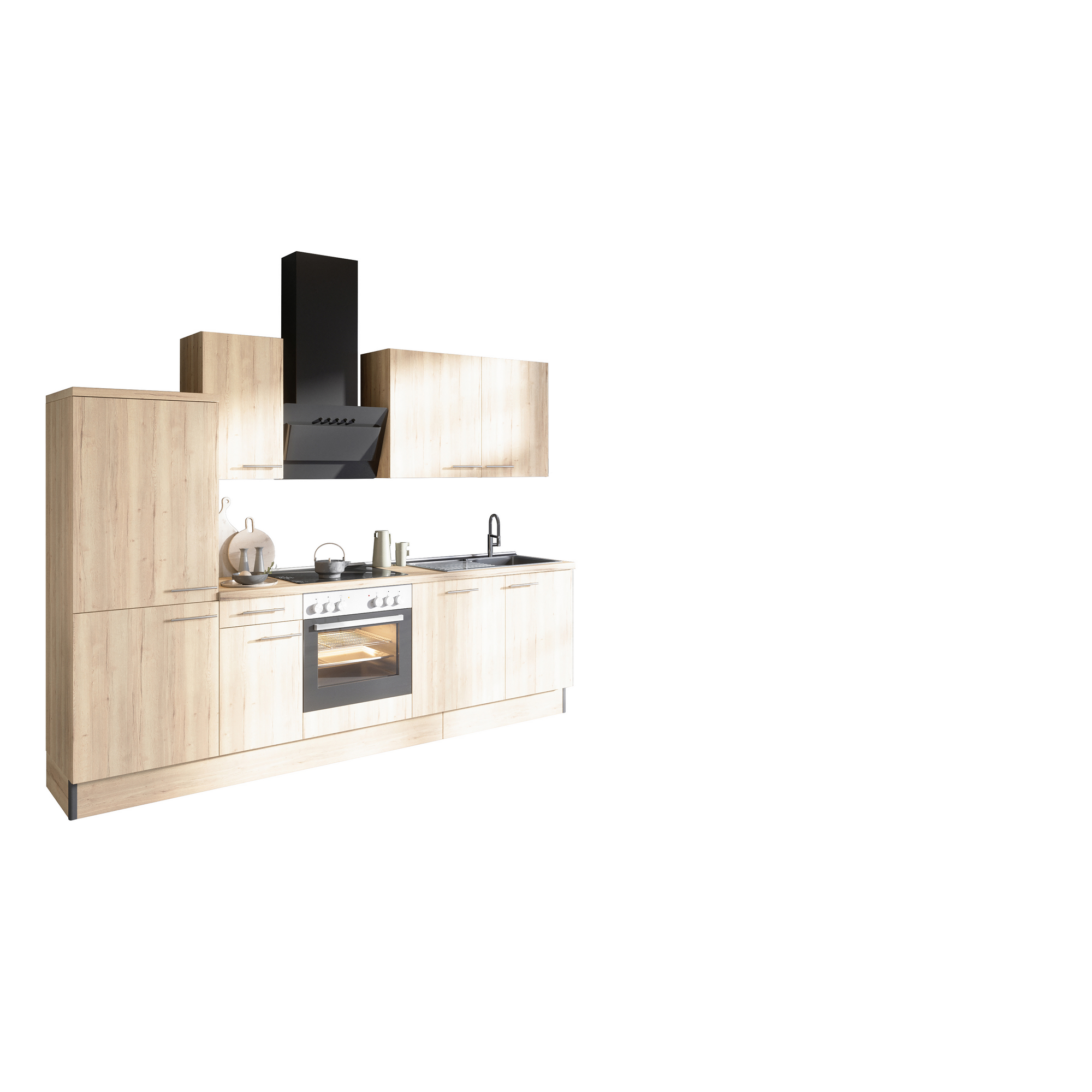 Küchenzeile mit E-Geräten 'OPTIkoncept Erik290' eichefarben 270 cm + product picture