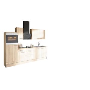 Küchenzeile mit E-Geräten 'OPTIkoncept Erik290' eichefarben 270 cm