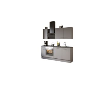 Küchenzeile mit E-Geräten 'OPTIkoncept Mats825' grau 210 cm