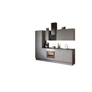 Küchenzeile mit E-Geräten 'OPTIkoncept Mats825' grau 270 cm