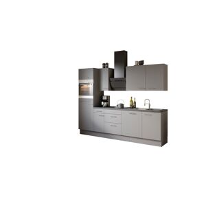 Küchenzeile mit E-Geräten 'OPTIkoncept Mats825' grau 270 cm