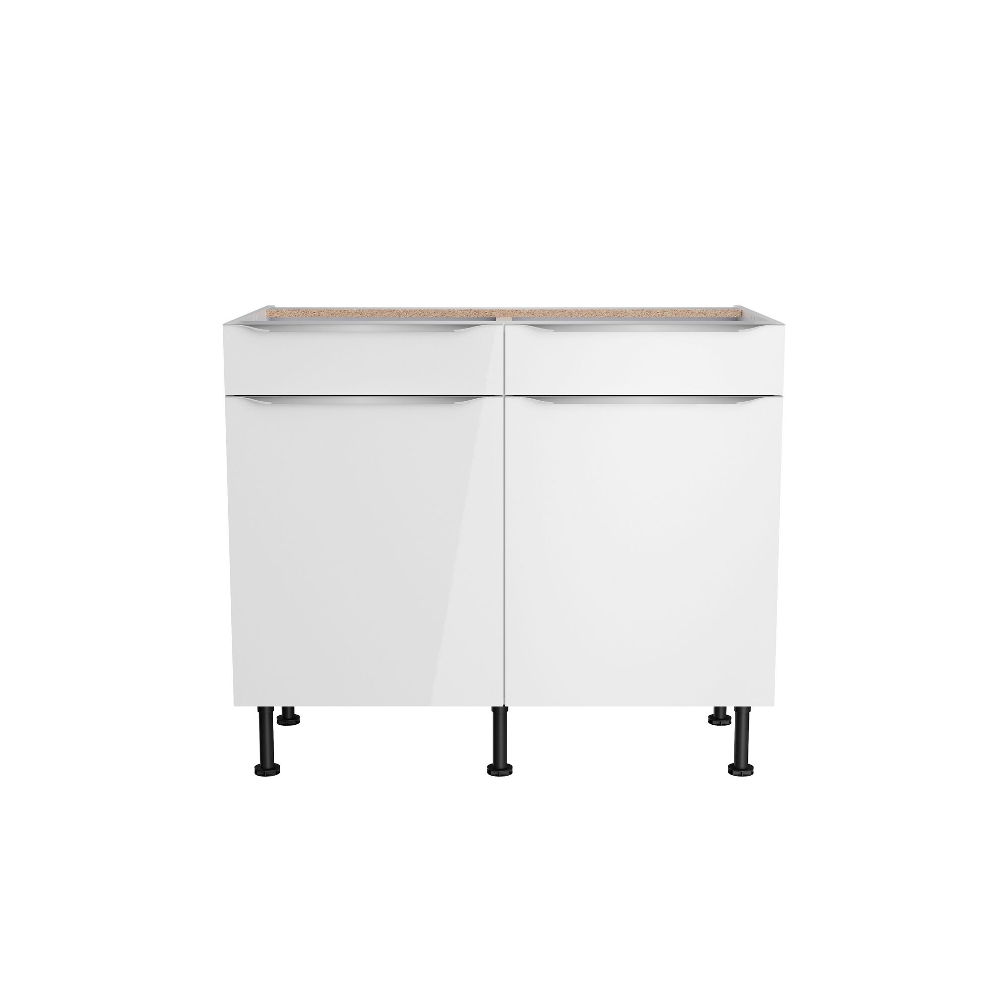 Weißer Küchenschrank mit zwei Schubladen