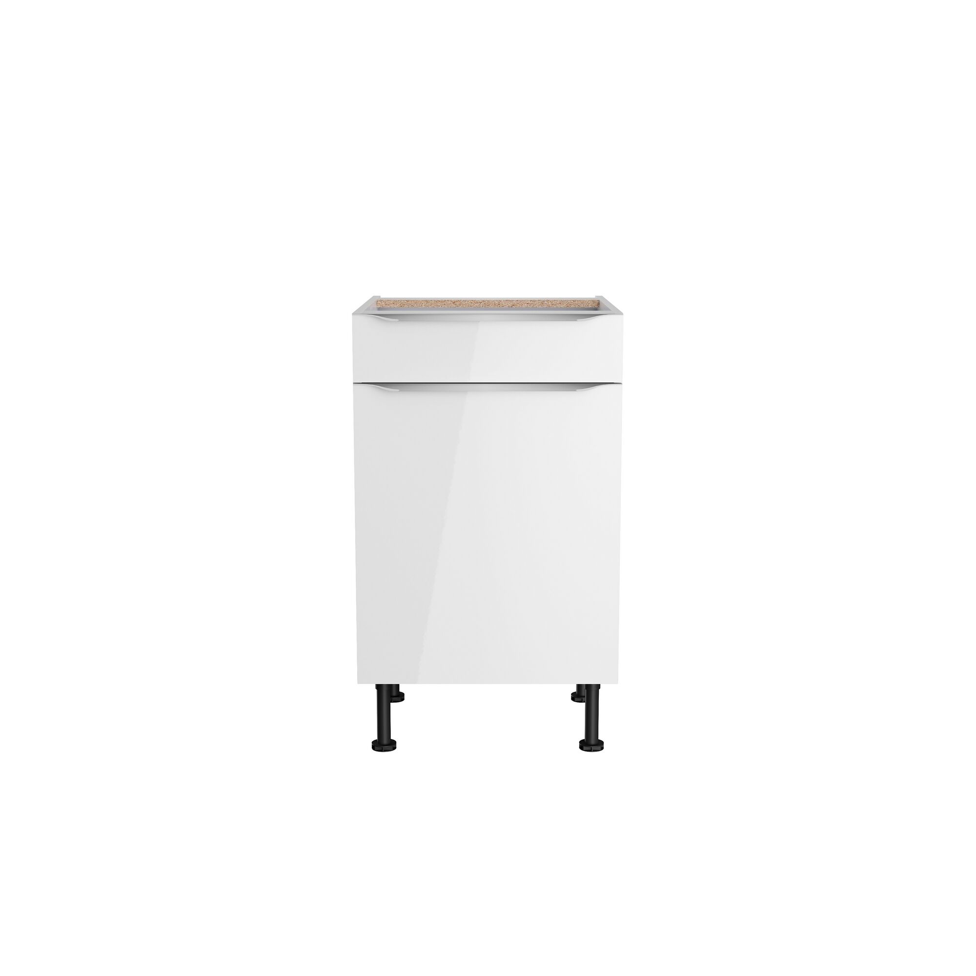 Weißer Küchenschrank mit Schublade und Tür