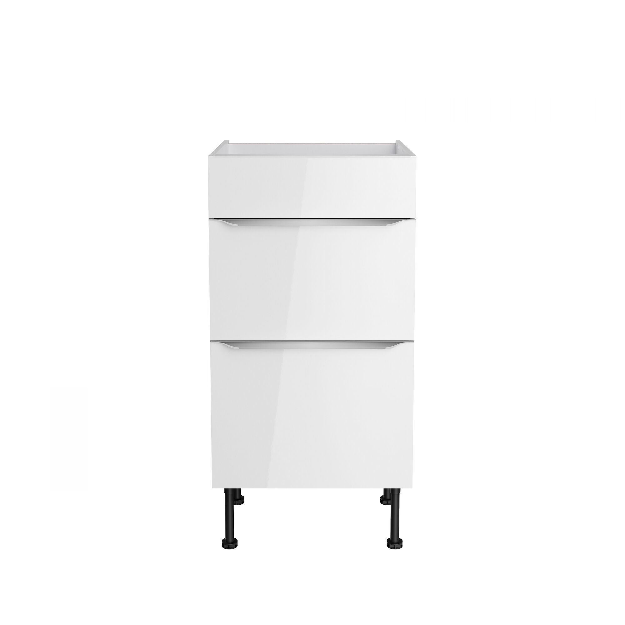 Weißer Hochschrank mit drei Schubladen