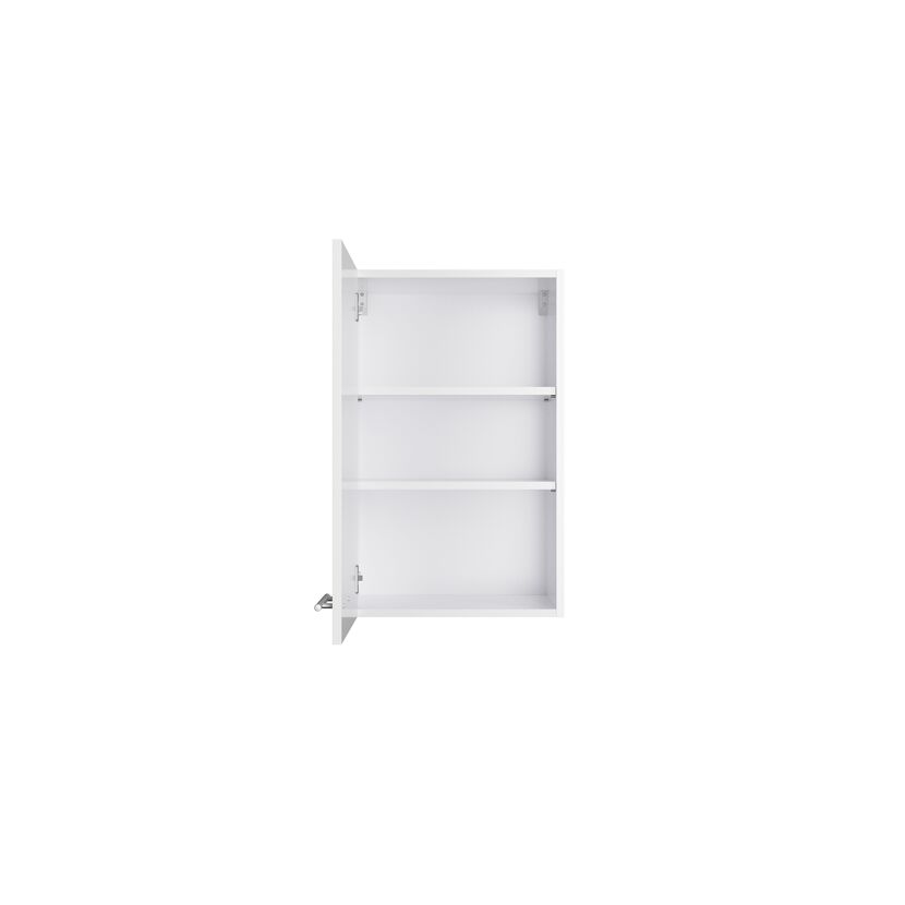 Offener weißer Wandschrank mit drei Einlegeböden