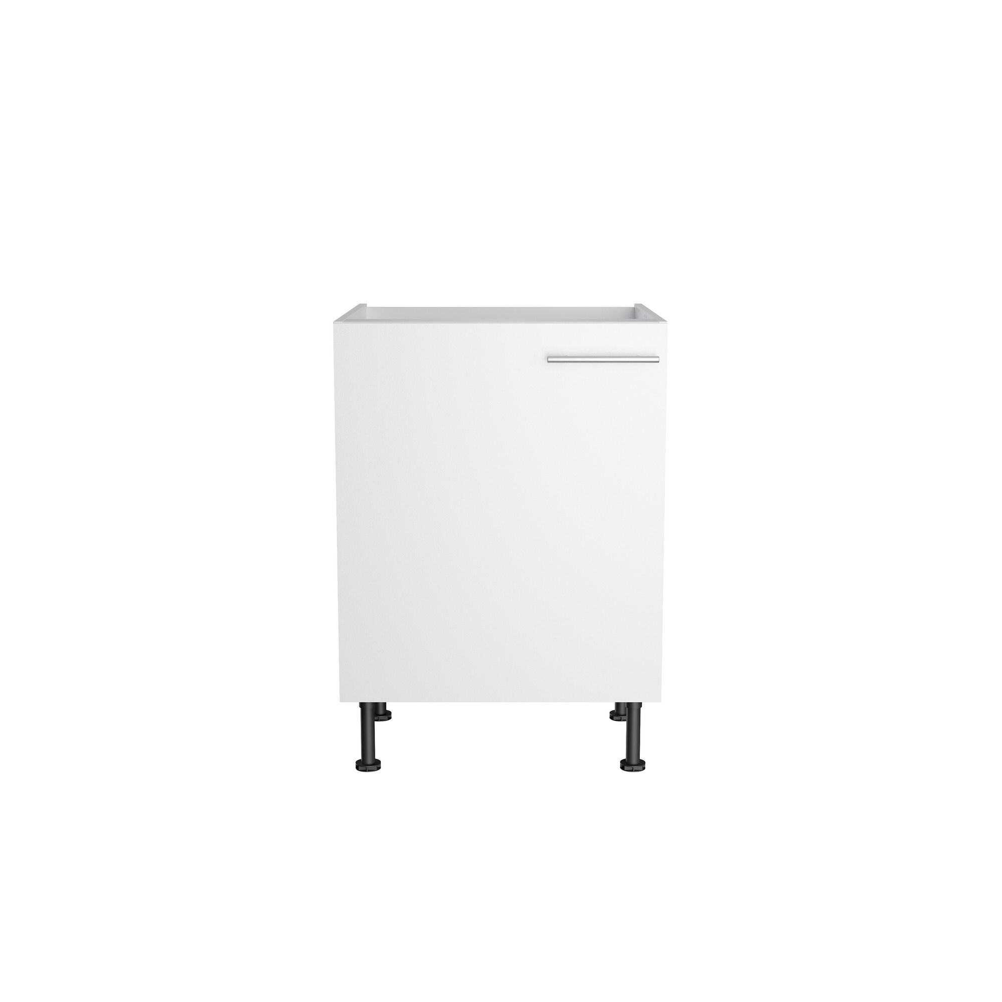 Weißer Küchenschrank mit Griffen