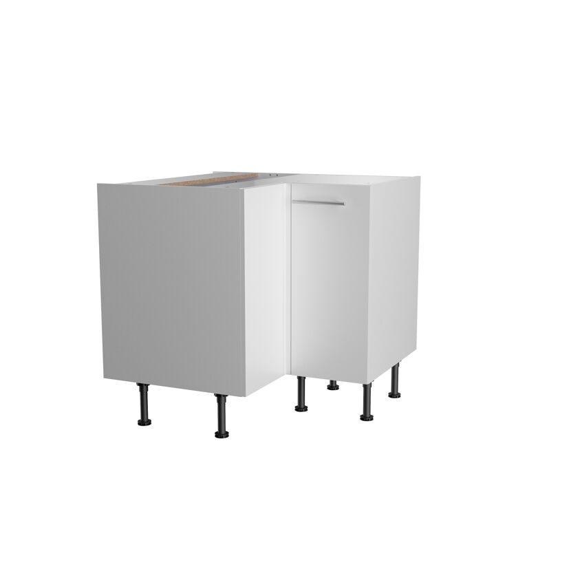 Weißer Eckschrank mit Tür