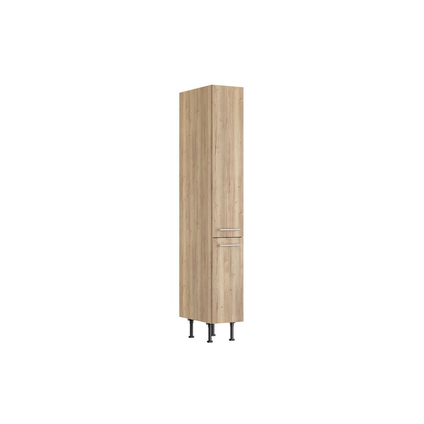 Hoher Holzschrank mit zwei Schubladen
