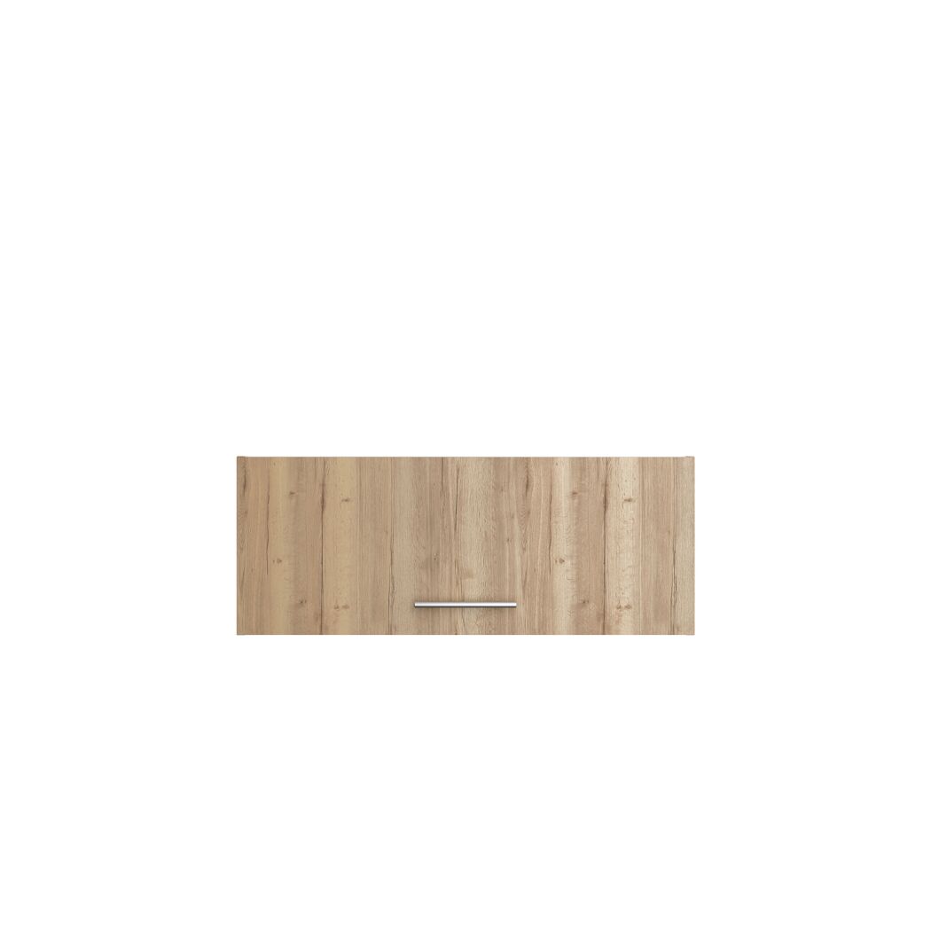 Holzschrank mit Metallgriff.