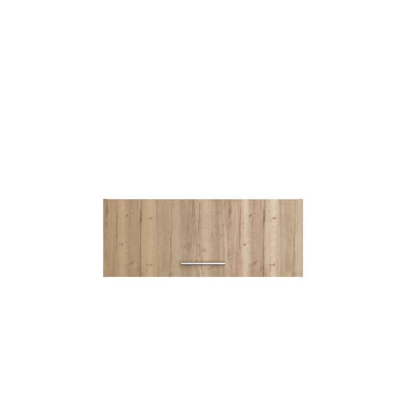 Holzschrank mit Metallgriff.
