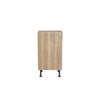 Holzschrank mit Tür und silbernem Griff