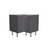 Grauer Eckschrank mit Metallgriff