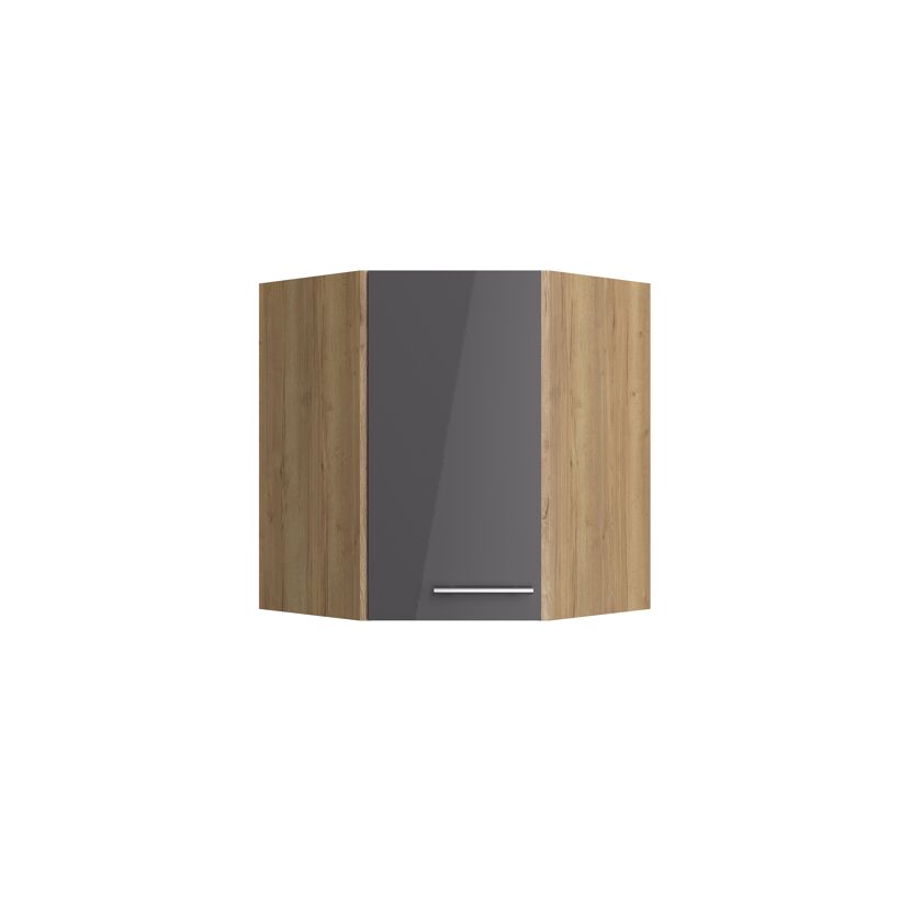 Eckoberschrank 'Optikomfort Jonte984' anthrazit/eichefarben 60 x 70,4 x 34,9 cm