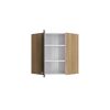 Eckoberschrank 'Optikomfort Jonte984' anthrazit/eichefarben 60 x 70,4 x 34,9 cm