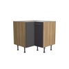Eckschrank mit Holztüren und Metallgriff