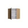 Offener Eckschrank mit Holzeffekt