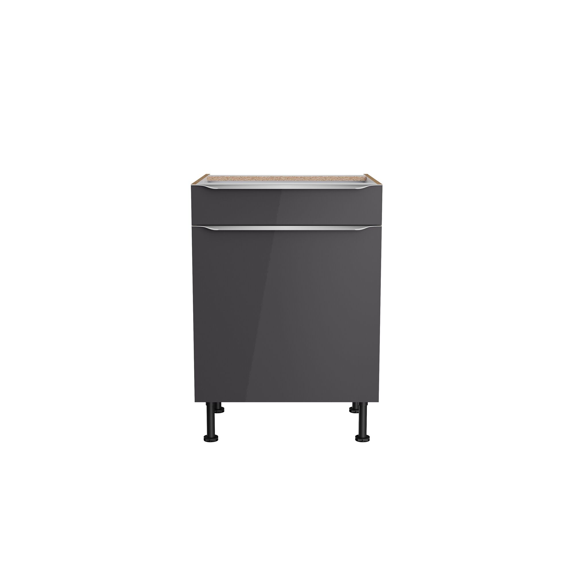 Grauer Küchenschrank mit Schublade