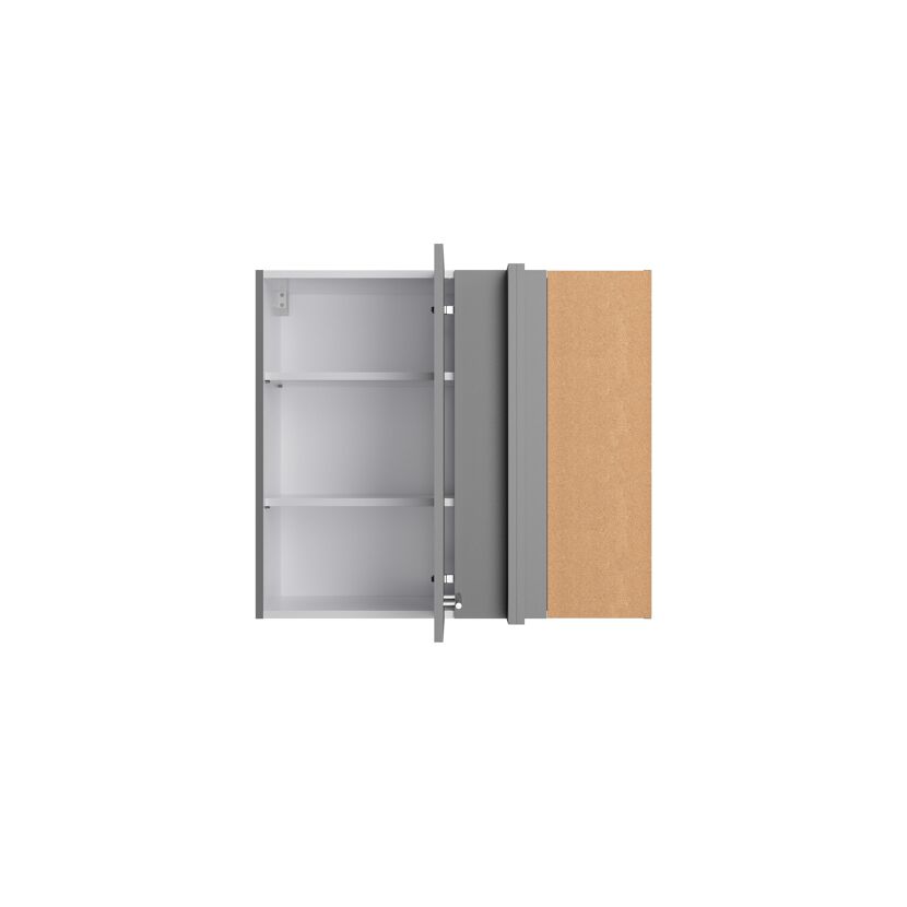 Offener Eckschrank mit Kork