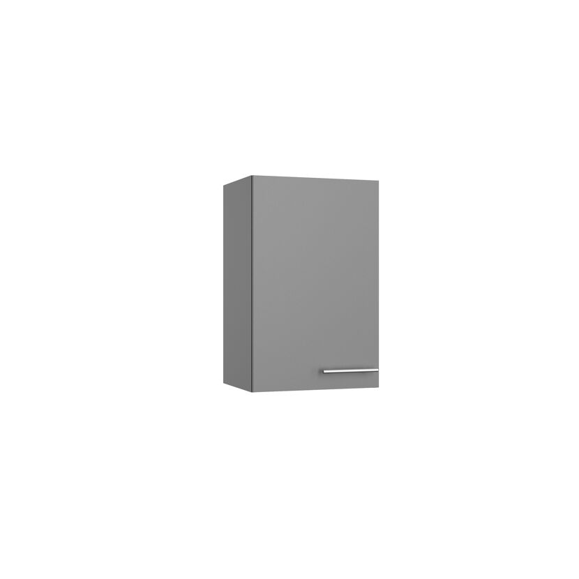 Grauer Wandschrank mit Metallgriff