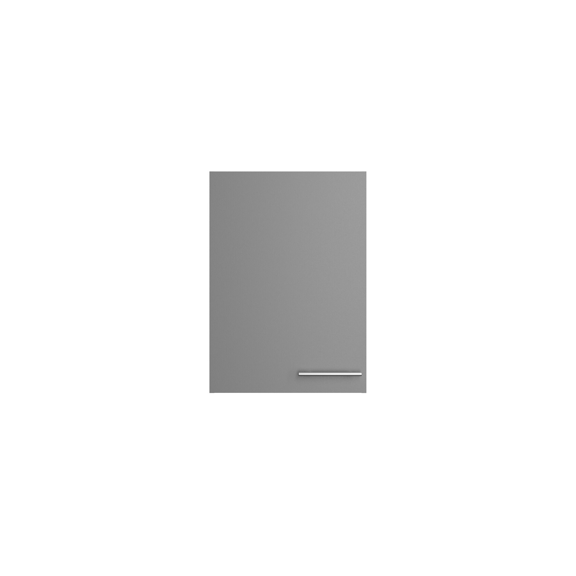 Grauer Wandschrank mit Metallgriff