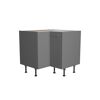 Grauer Eckschrank mit Metallgriff