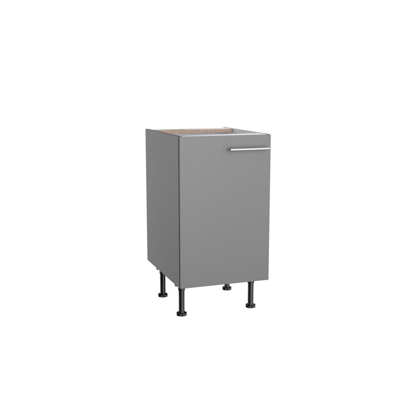 Grauer Küchenschrank mit Metallgriff