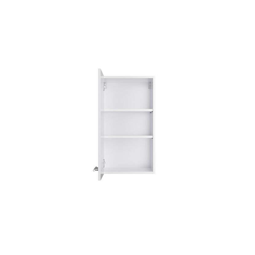 Offener weißer Wandschrank mit drei Einlegeböden