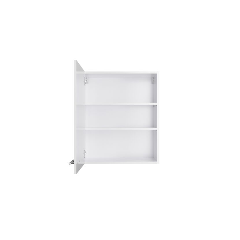 Offener weißer Wandschrank mit drei Einlegeböden