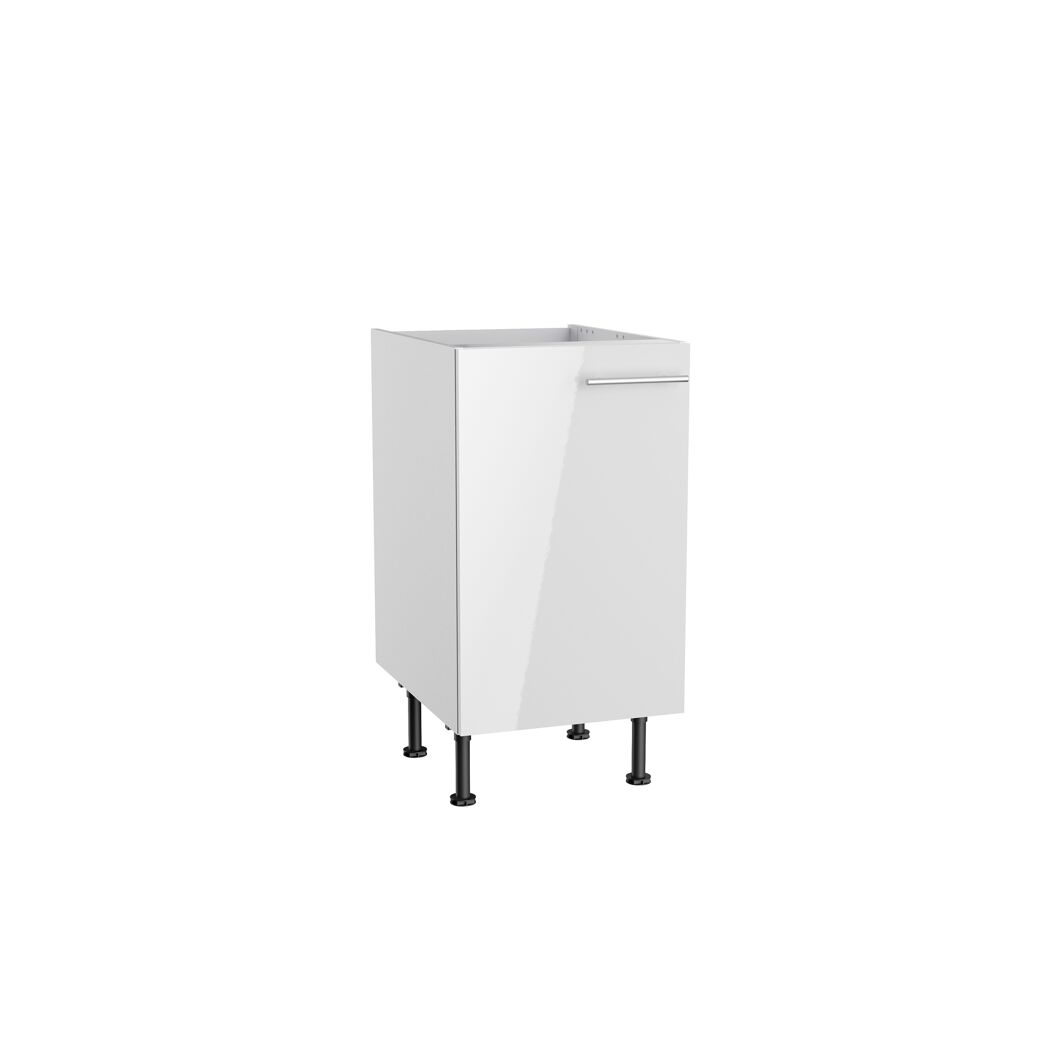 Weißer Küchenschrank mit Metallgriff