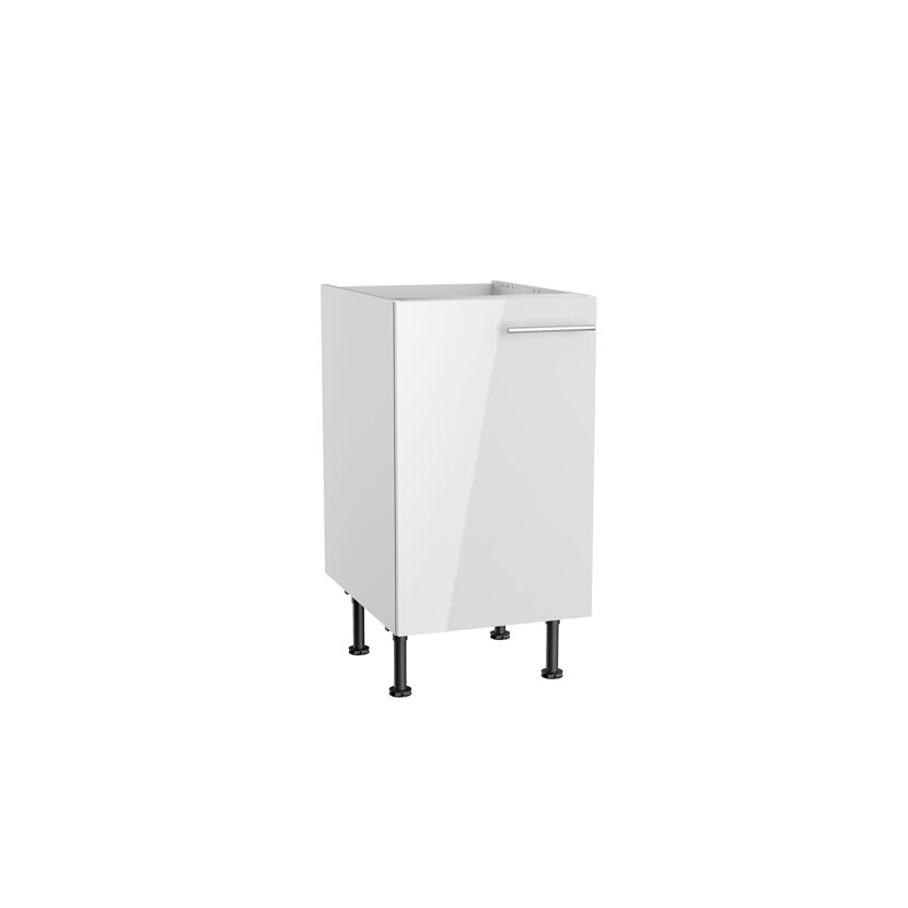 Weißer Küchenschrank mit Metallgriff