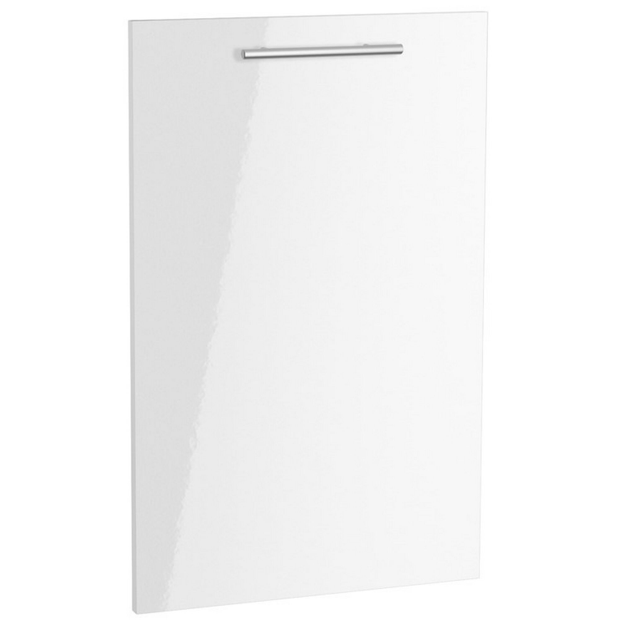 Weiße Hochglanz-Schranktür mit Stangengriff