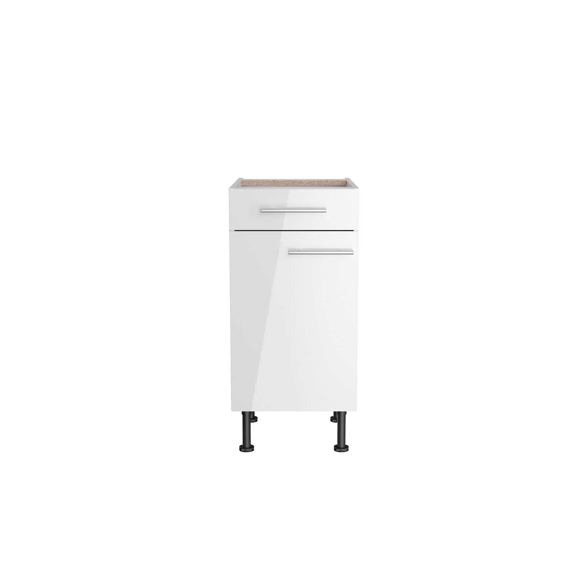 Weißer Küchenschrank mit Schublade und Tür