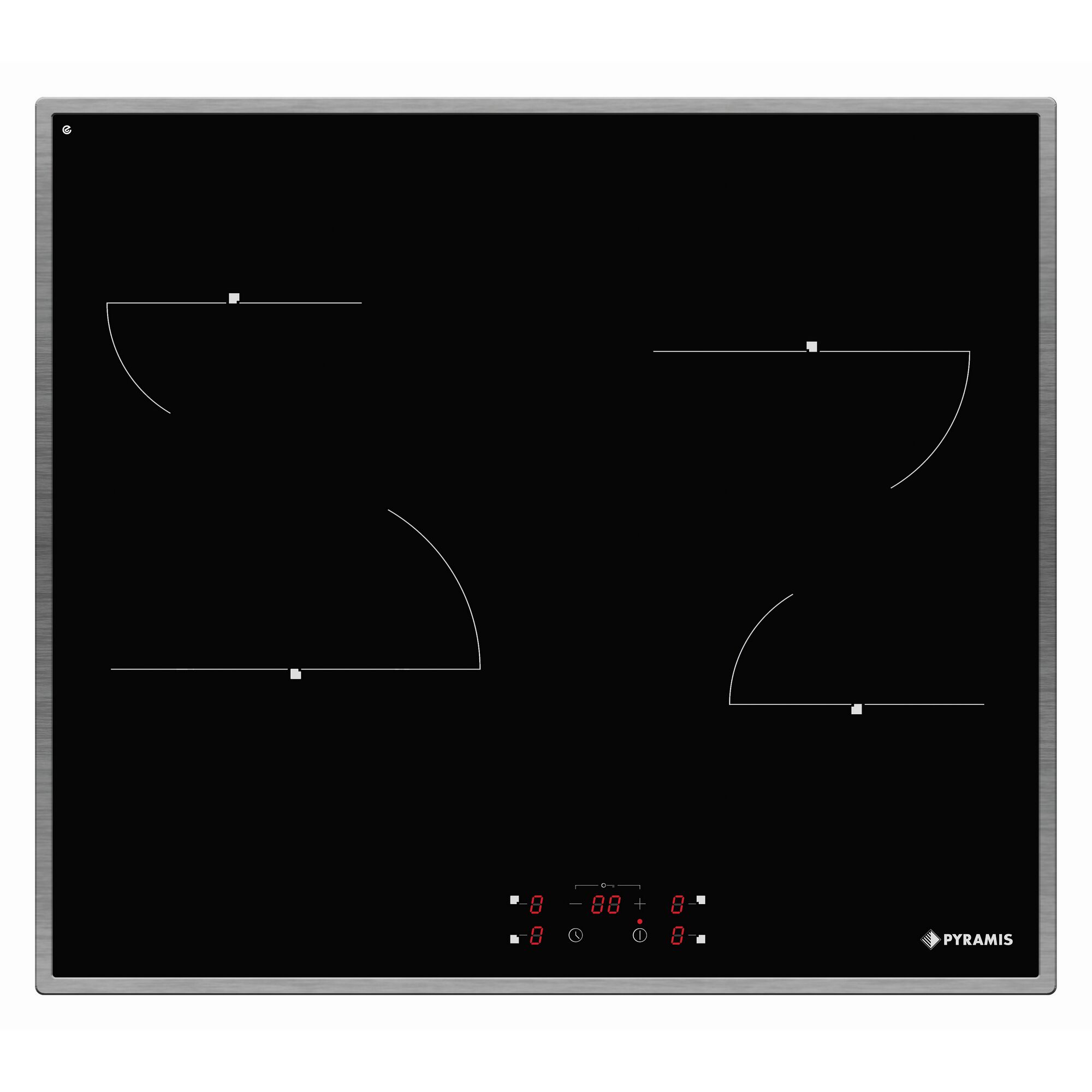 Schwarzes Glaskeramikkochfeld mit Touchbedienung