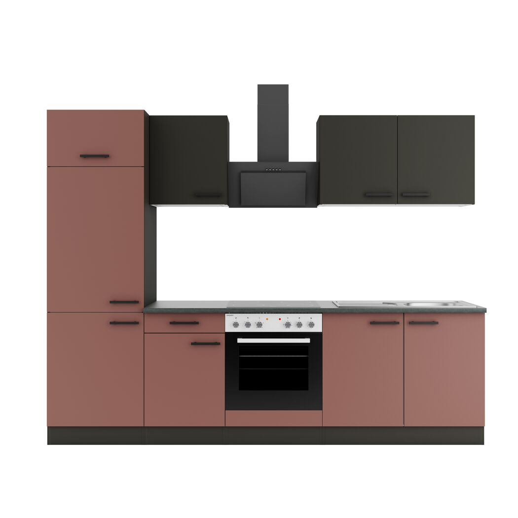 Moderne Küche in Rot und Schwarz