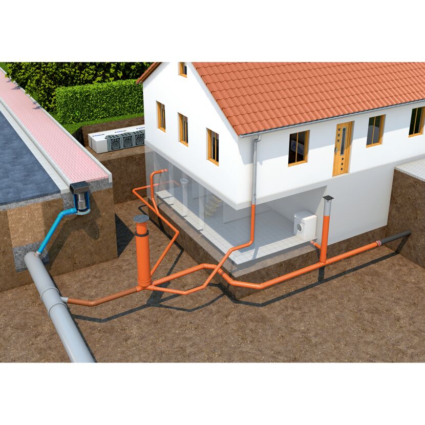 Abwassersystem eines Hauses