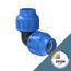 Blauer Winkelverbinder aus Kunststoff für HDPE-Rohr 25 mm