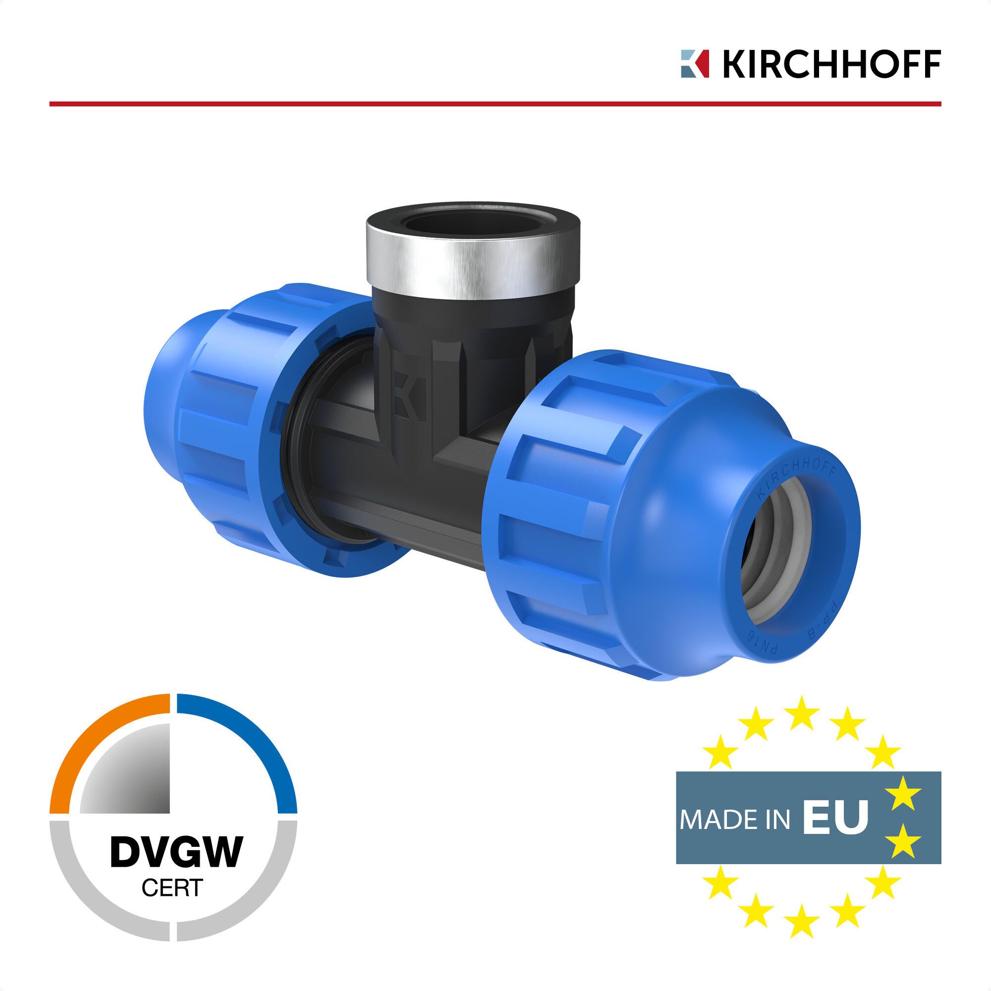 KIRCHHOFF T-Übergangsstück 25 mm x 3/4" IG x 25 mm
