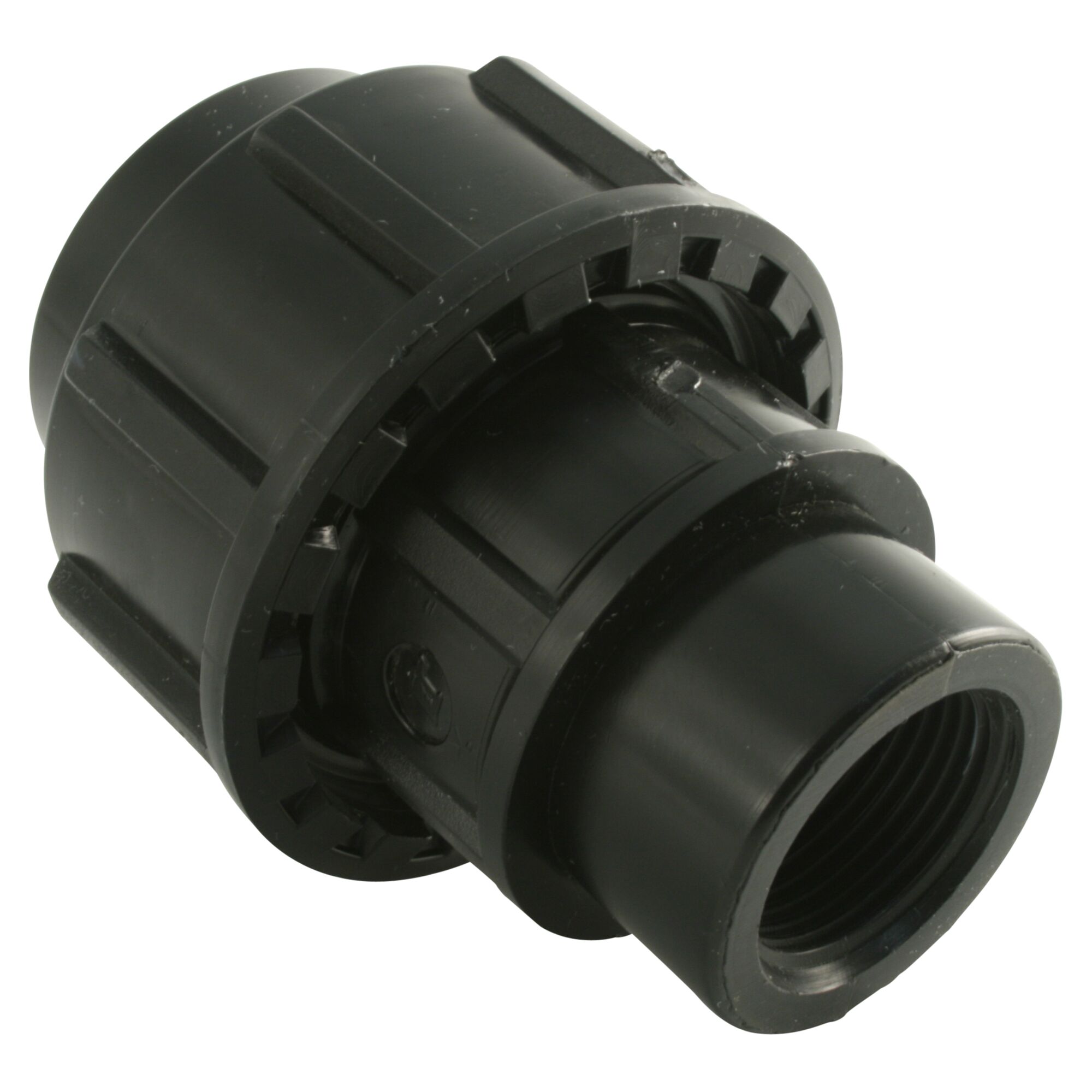 Schwarze Anschlussverschraubung 32 mm x 3/4" AG