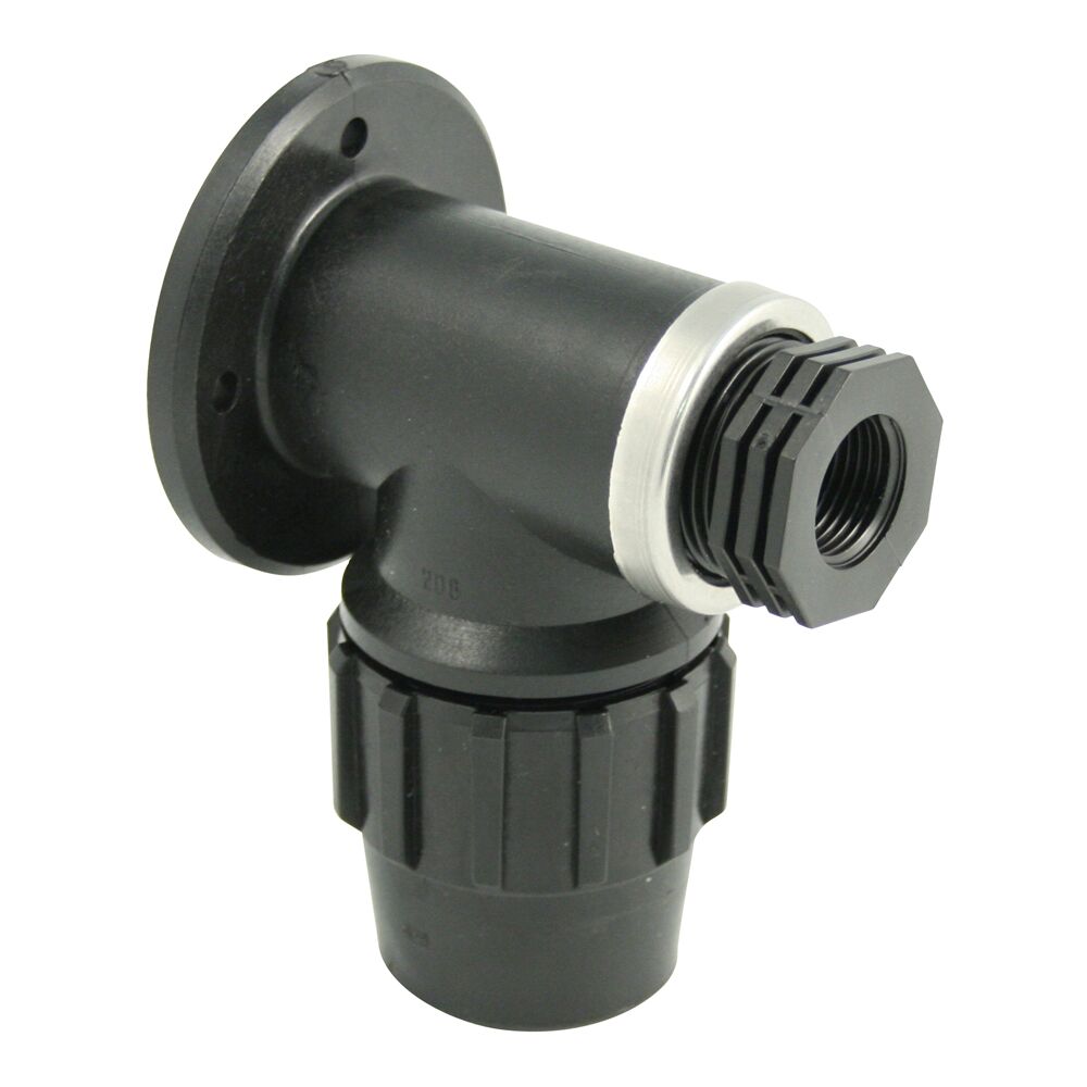 Schwarze KWL Wandscheibe 32mm x 1" inkl. Nippel