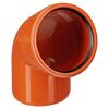 Orangefarbener KG-Rohrbogen mit 67° Winkel