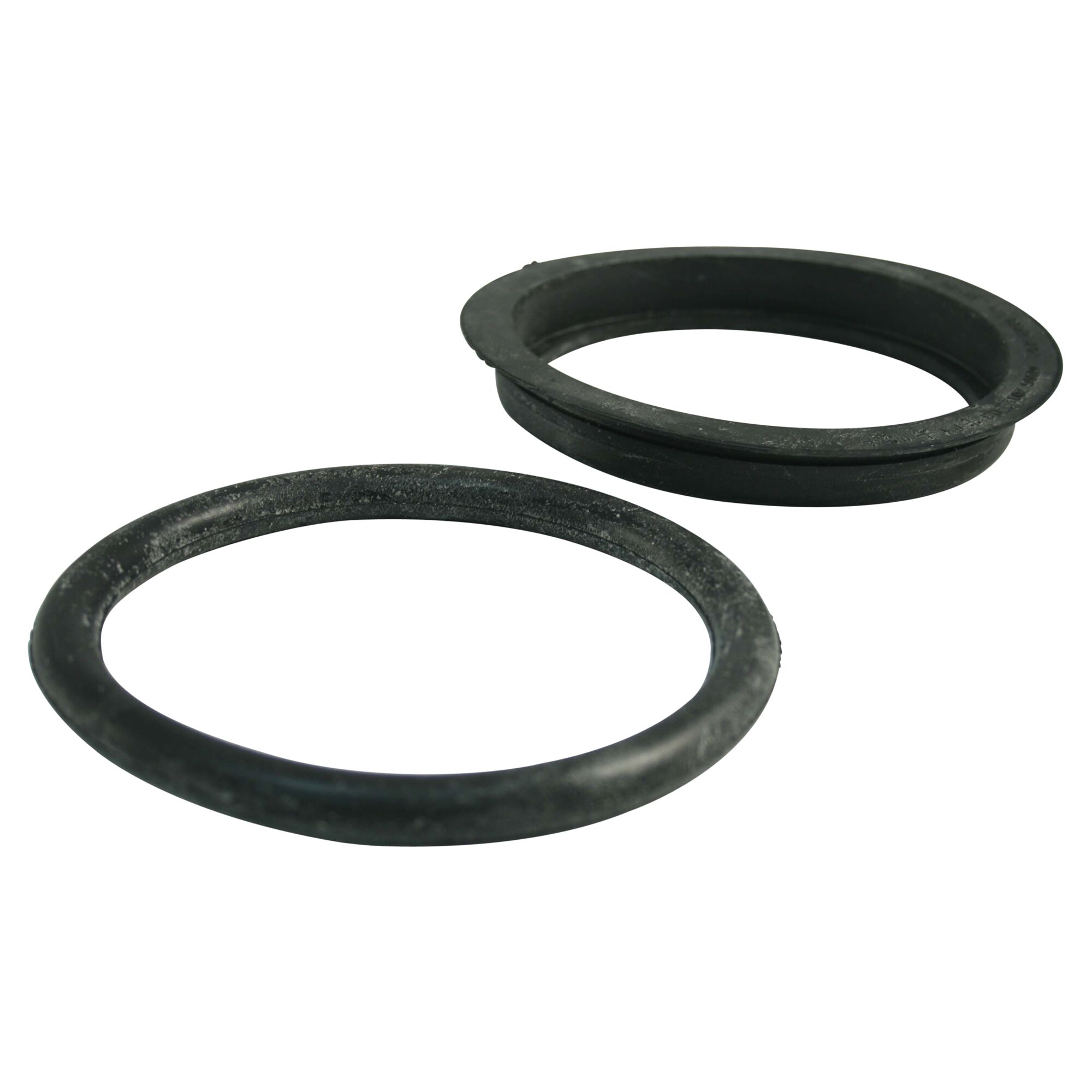 Zwei schwarze Dichtungsringe für Gussrohre