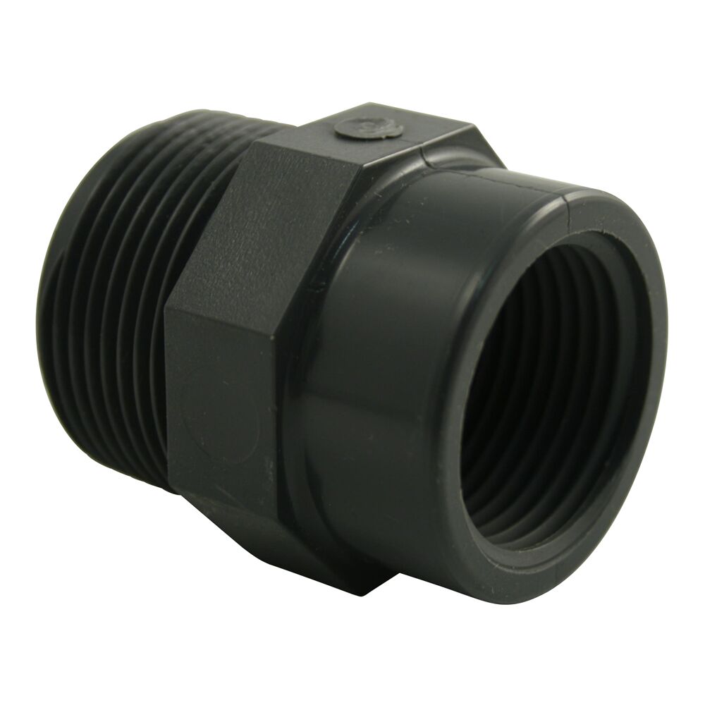 Schwarzer Reduziernippel 1 1/4" AG x 1" IG