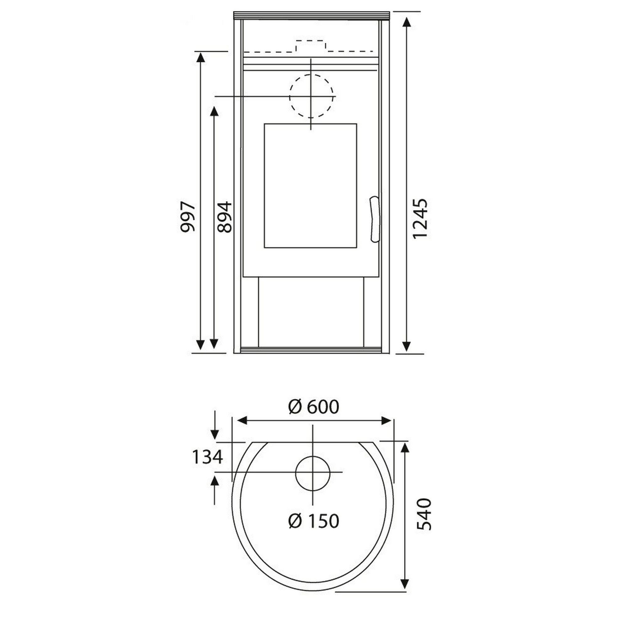 Kaminofen 'Atlas' grau 8 kW + product picture