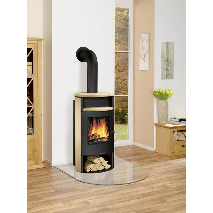 Justus Kaminofen 'Island Aqua II' Sandstein schwarz 10 kW