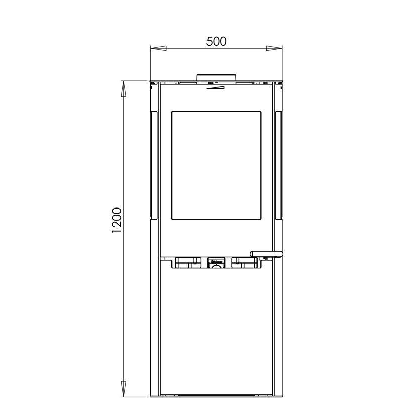 Technische Zeichnung des Kaminofens Aduro 9-5